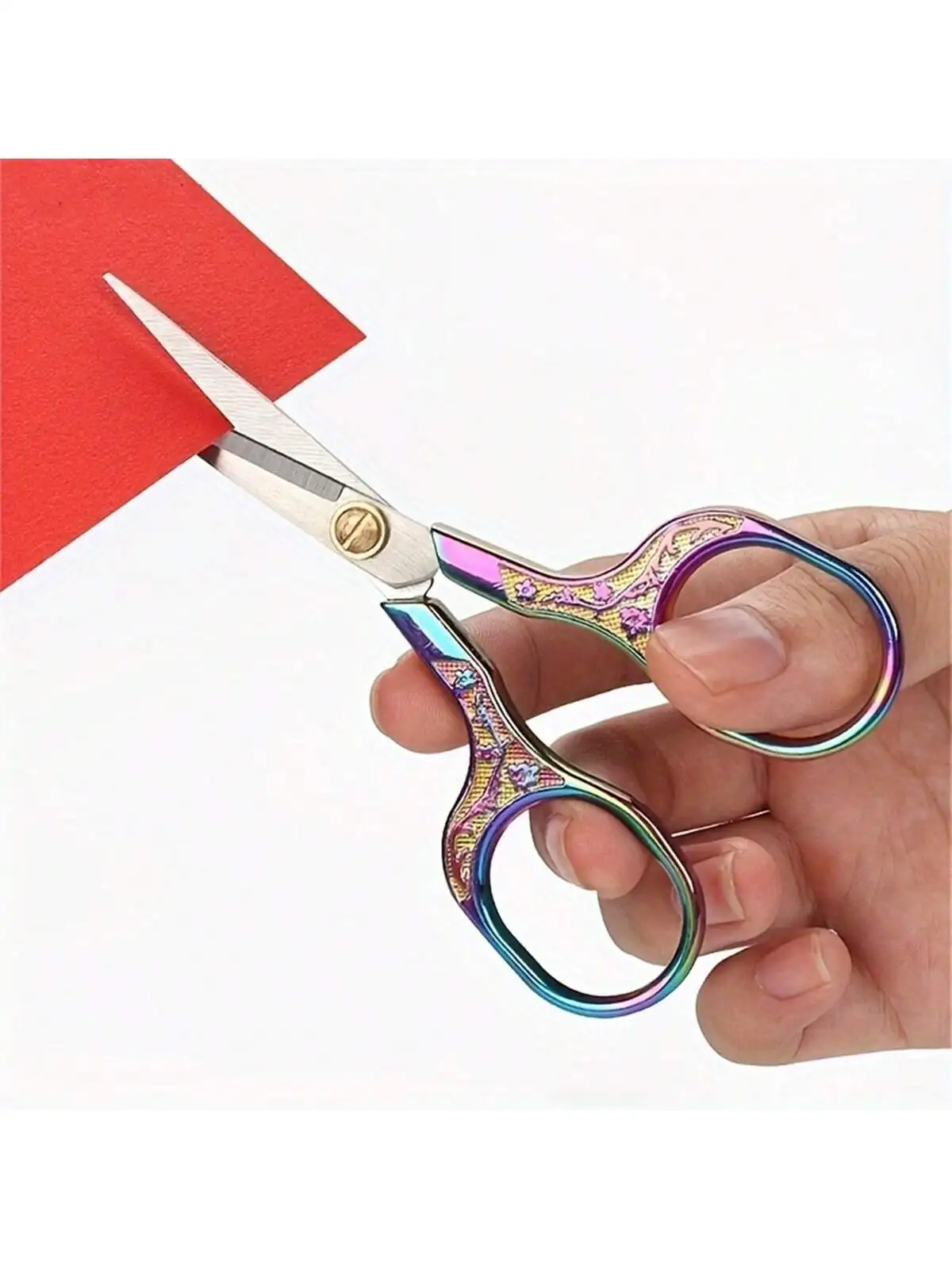 Colorful Stainless Steel Sewing Scissors Vintage Rainbow Tailor Shears Sharp Fabric Cutter for Dressmaker DIY Crafts Sewing Accessories - view 5