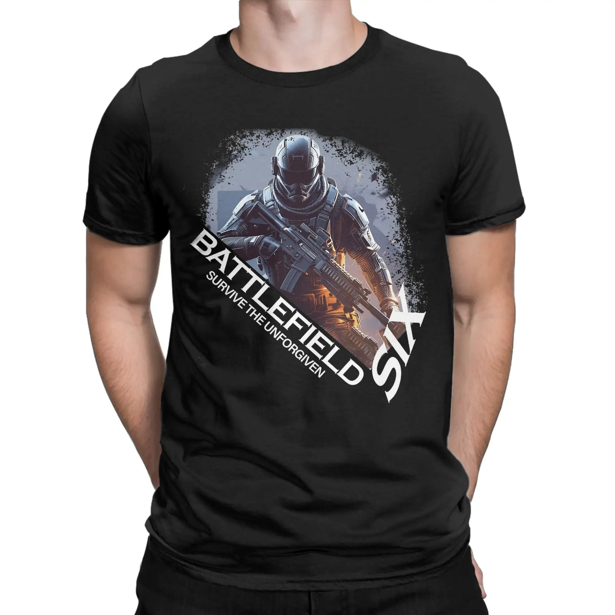 الرجال النساء ساحة المعركة 6 ألعاب مضحكة BF6 تي شيرت القطن الجرافيك الطباعة تي شيرت ملابس علوية #2
