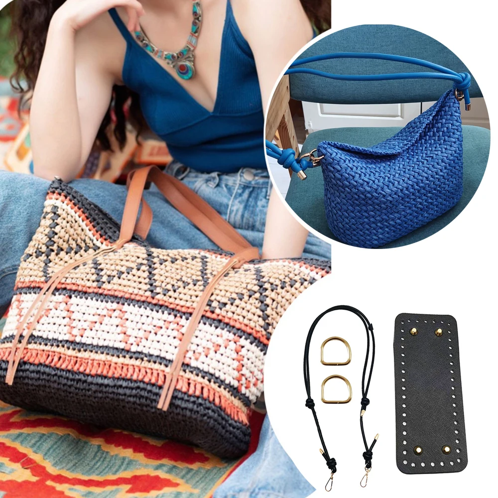 4Pcs/Handmade Knitting Bag Accessories, Leather Making Kit, Yarn Knitting Bag Clasp, Suitable for Yarn Knitting Bags, DIY Handmade Bag Accessories, Wallet Making Base Plate, Accessories