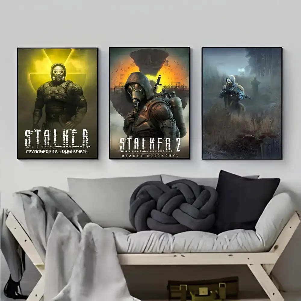 Gritty Survival Ukrainian Game S-STALKER 2 Poster Poster HD  Waterproof Wall Sticker Bar Living Room Decor Gift
