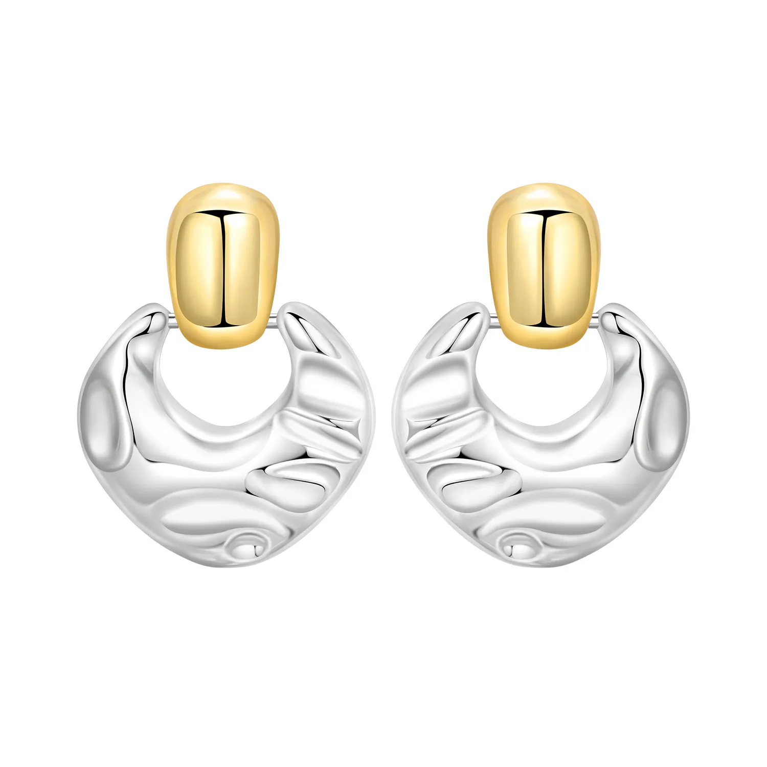 Orstarry S925 Sterling Silver Fashion Texture Color Separation Stud Earrings For Lady S925 Jewelry Party Anniversary Trendy Gift