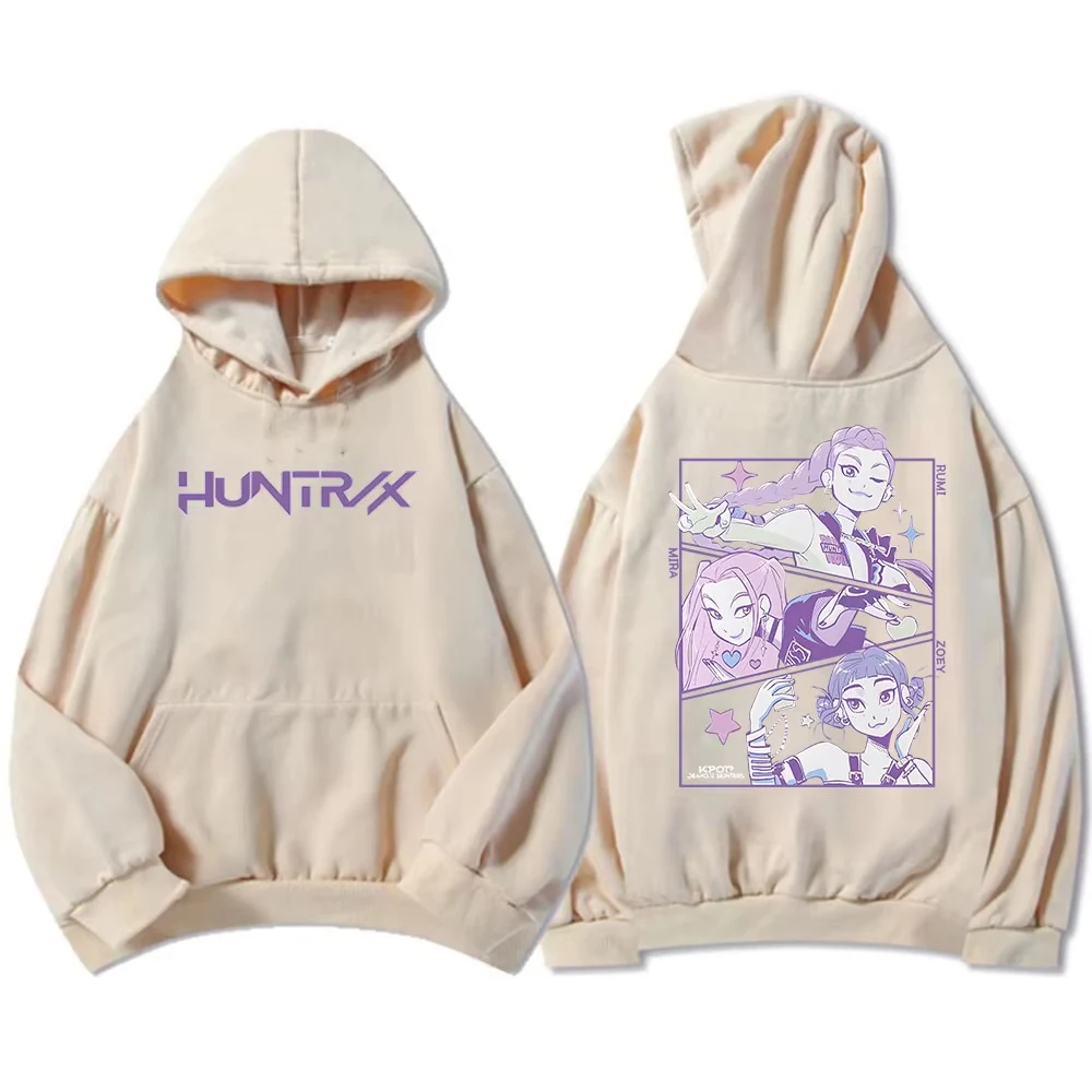 2025KPop Demon Hunters Felpa con cappuccio grafica del film Pullover Felpa con cappuccio moda Casual Street Autunno Inverno Manica lunga in cotone Sudadera con cappuccio