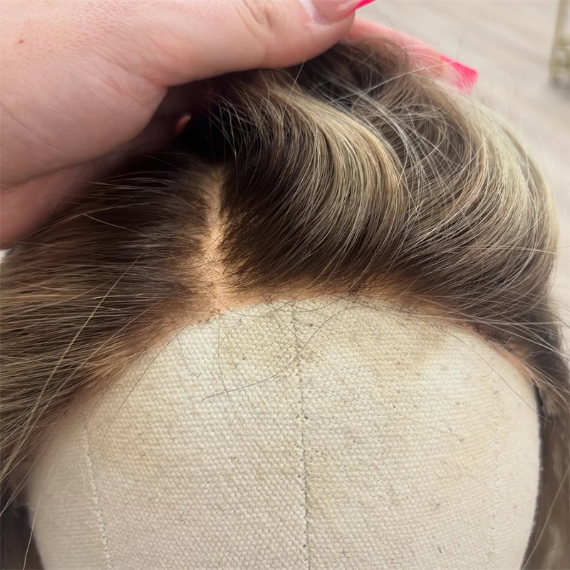 パーティーウィッグ ショートウェーブ ボブ オンブレ ブラウンブロンド ミドルパート 合成レースフロントウィッグ 生え際プレプラッキング済み 耐熱ファイバーウィッグ