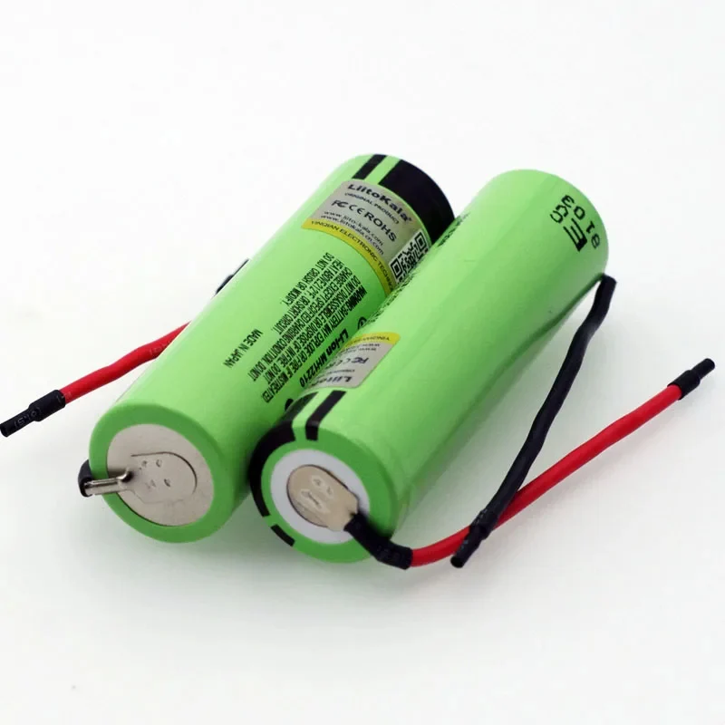 LiitoKala New Original NCR18650B 3.7v 3400mAh 18650 Li-ion Rechargeable Battery Welding Silica gel Cable DIY