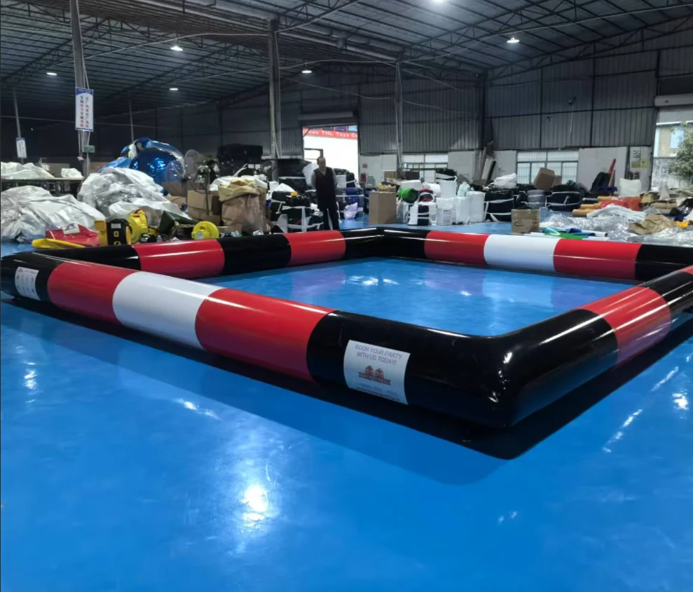 Pista da corsa gonfiabile Go Karts per eventi di feste per bambini con paraurti gonfiabile commerciale personalizzato in vendita