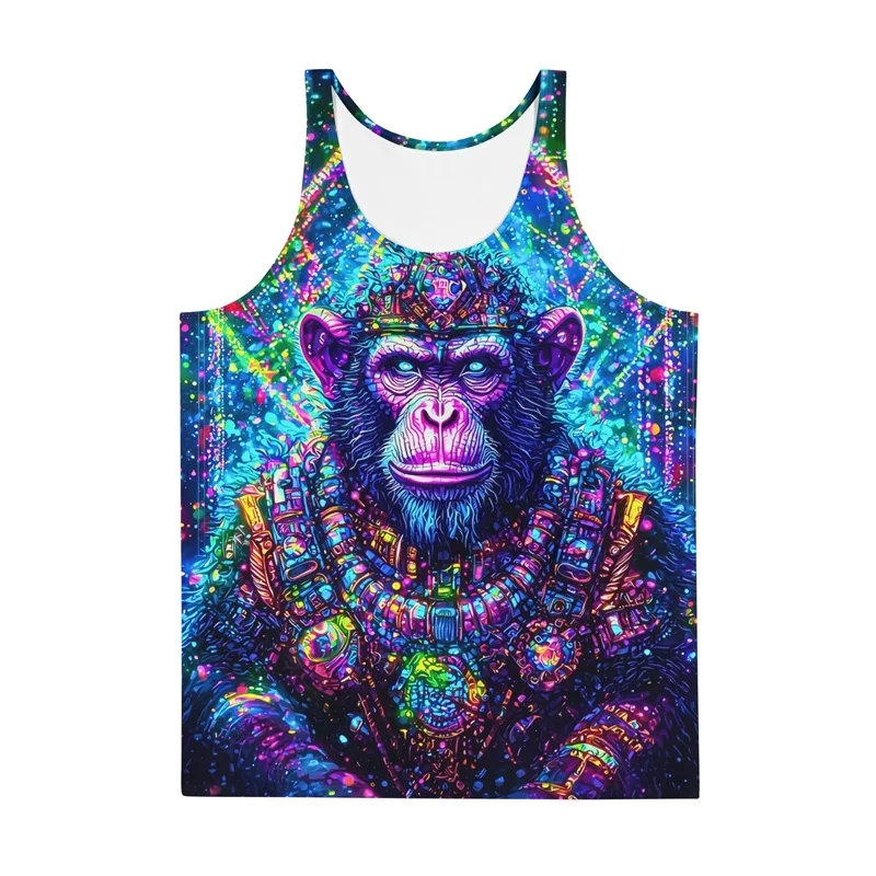 

Майки с 3D принтом Gorilla Wolf Raccoon для мужчин, забавные футболки с животным узором, летние свободные уличные спортивные топы для отдыха, жилет с круглым вырезом