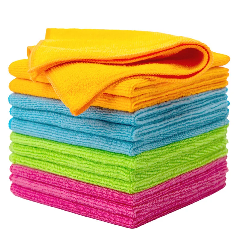 2-20PCS Microfiber Cleaning Cloths Soft Absorbent Towel for Cleaning Kitchen Window Reusable Wash Dishcloth Household Clean Rags