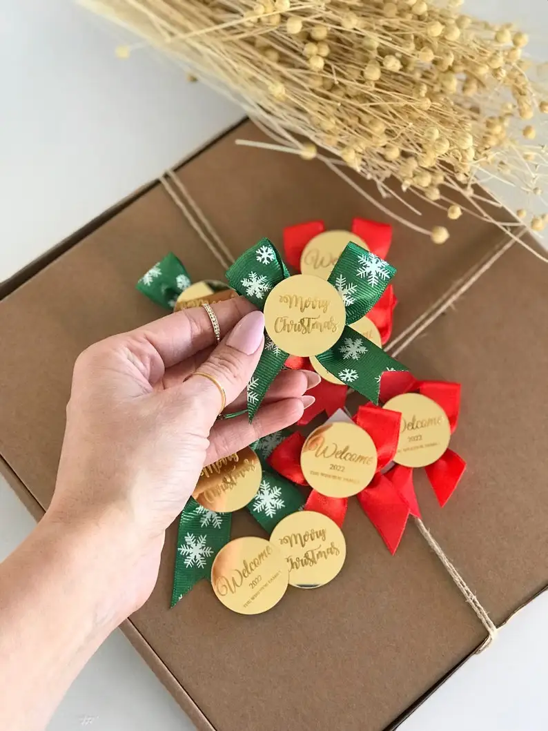 

Personalized Tags Thank You Christmas Favor Christmas Holiday Gift Tag With Ribbon, Personalized Christmas Tag, Holiday Gift Tag