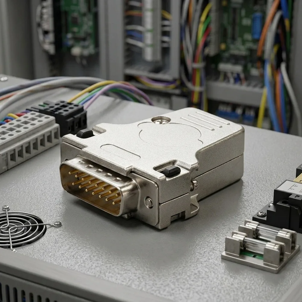 Zinc Alloy DB25 Top Exit Metal Housing With Male Connector For Industrial Automation Instrumentation Control System D Sub Serial