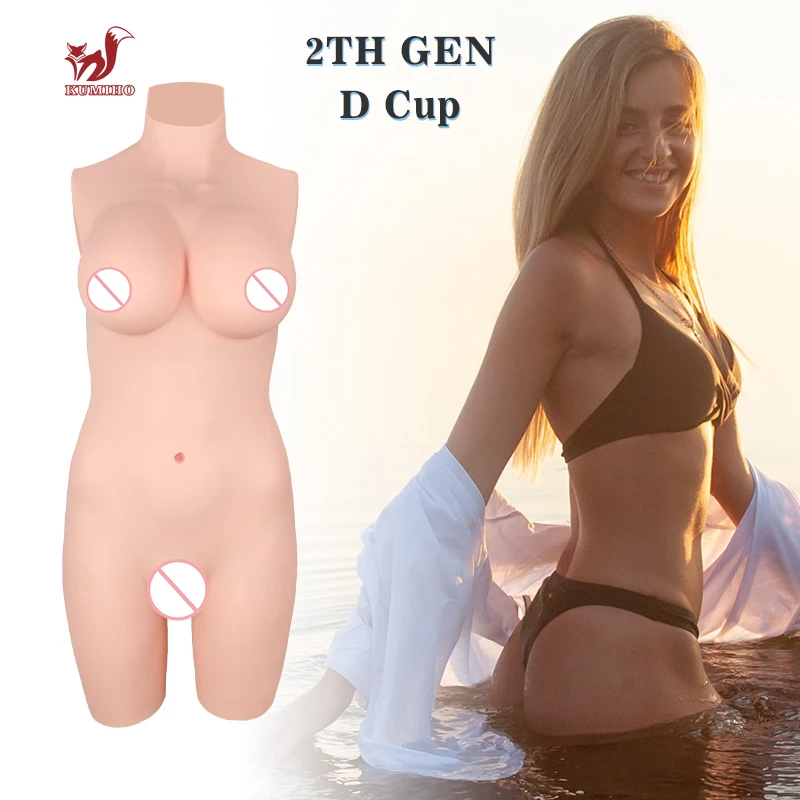 KUMIHO 2TH GEN Silicone Bodysuit D Cup Fake Vagina Breast Form Fake Boobs Silicon Body Transgender Crossdresser Cosplay Shemale