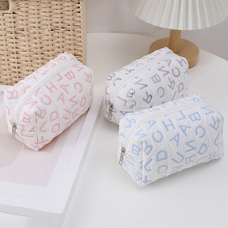 Simple Letter Printed Cosmetic Bag Fashion Women Makeup Bags Cosmetics Bag For Travel Lady Washing Toiletry Pouch Bags