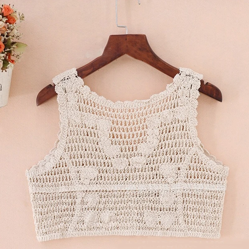 Toddler Girls Vest Knitted Sweater Sleeveless Waistcoat Flower Hollow Cardigan