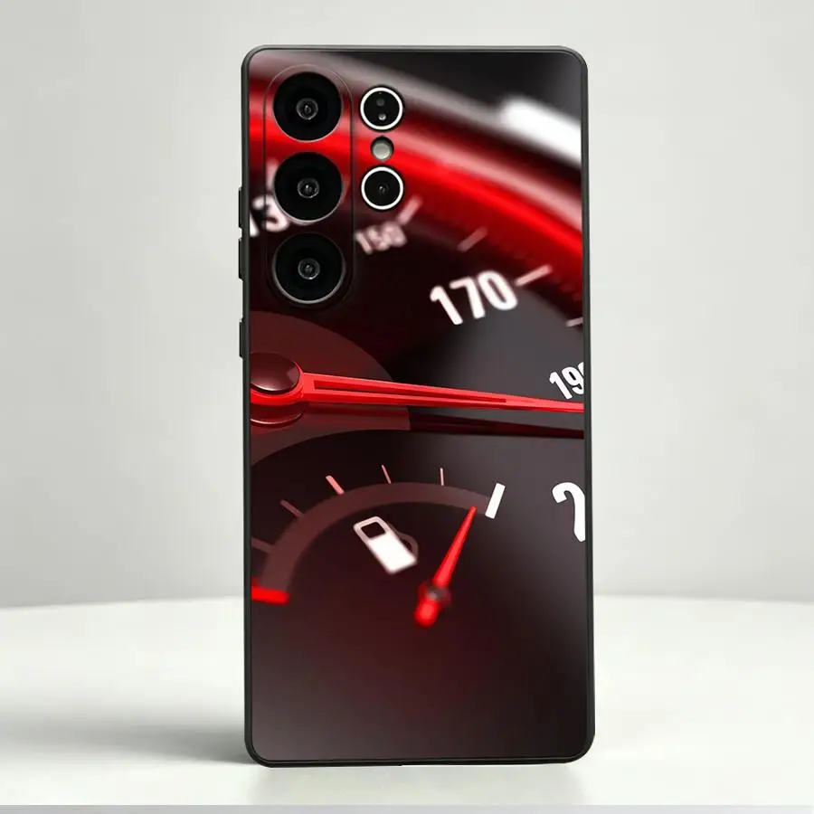 Funda Phone Cover Case for Samsung Galaxy S26 Ultra S23 S24 Note 20 8 9 10 S25 Plus S20 Ultra S21 FE S10 S9 Red Car Gauge view 5