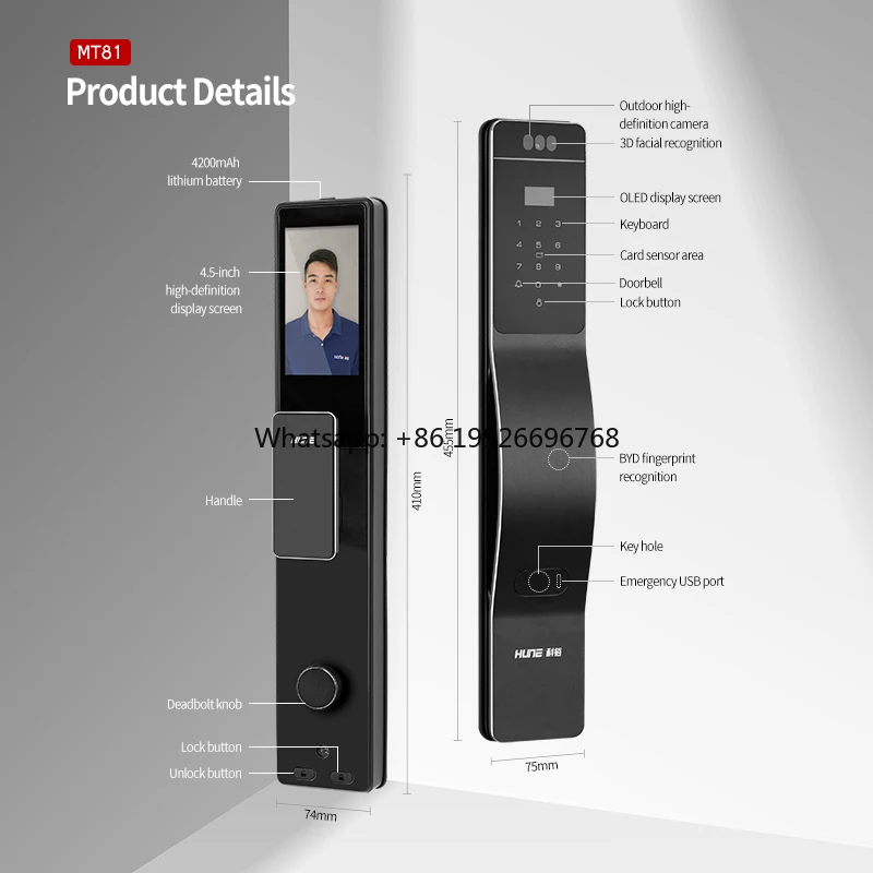 

Fireproof Digital Electronic NFC Antifire Fingerprint Keyless UL Electric Door Lock Outdoor Deadbolt Smart Door Handle Lock