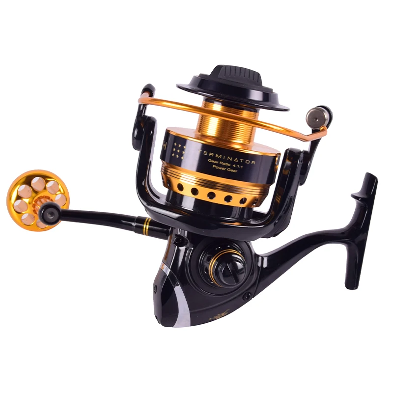 

Sea Fishing Reels Big Game Saltwater Spinning Fishing Reels Stainless Steel Bearings Bicolour Aluminium Wire Cup Wheels