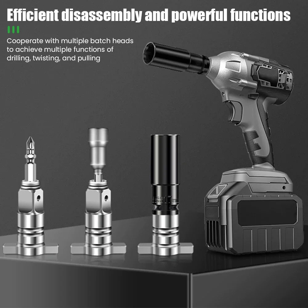 전동 브러시리스 임팩트 렌치 샤프트 액세서리, 사변형 축, 이중 사용 무선 렌치 부품, 전동 드릴 도구 액세서리