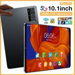 Original Pro 14 Tablet PC Global Version 10.1inch 16GB+1TB Android13 5G, Dual SIM, WiFi, Google Play, GPS, Tablet, 2024