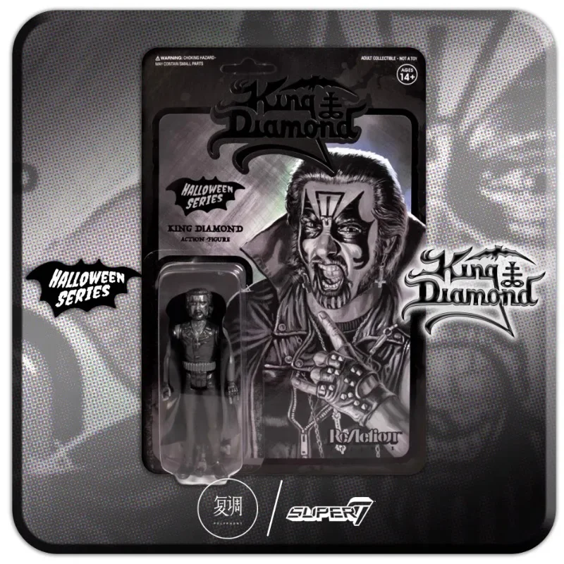 In Spot Super7 The King Diamond Halloween Series ReAction Figure 3.75 Inch Toy Collection Gift Doll