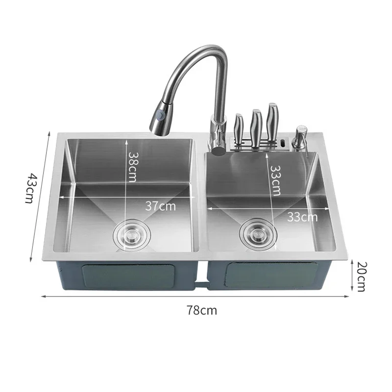 

Double Kitchen Sink Filter Undermount Stainless SteelMixer Taps Drainer Dish Drainer BASKET Fregaderos De Cocina Kitchen Gadgets