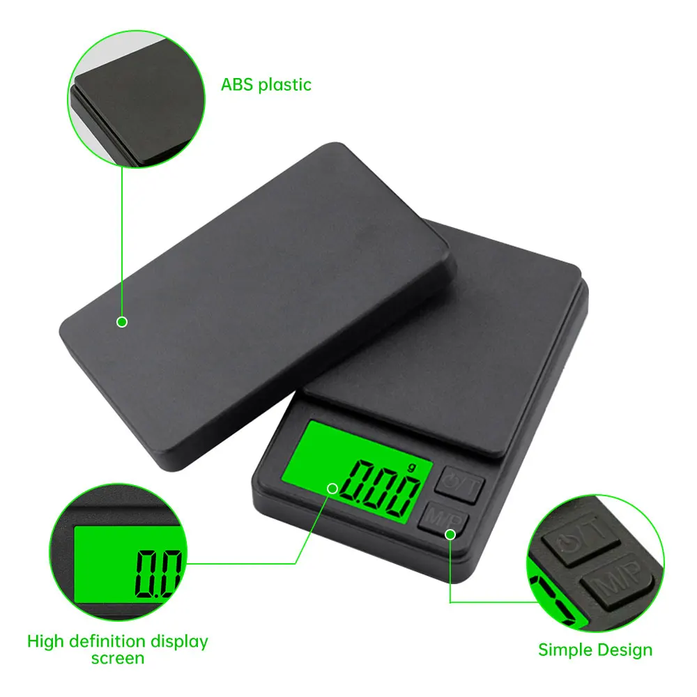 500g/0.01g Accurate Electronic Jewelry Gram Scale Mini Pocket Scale Portable High Accuracy LCD Backlight Kitchen Scale