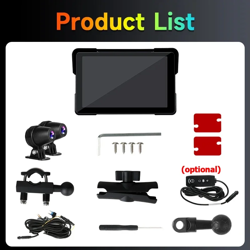 Jansite-مشغل سيارة لاسلكي للدراجات النارية ، جهاز DVR للملاحة ، أندرويد ، تلقائي ، شاشة تعمل باللمس محمولة ، شاشة ، 7 بوصة ، 2K