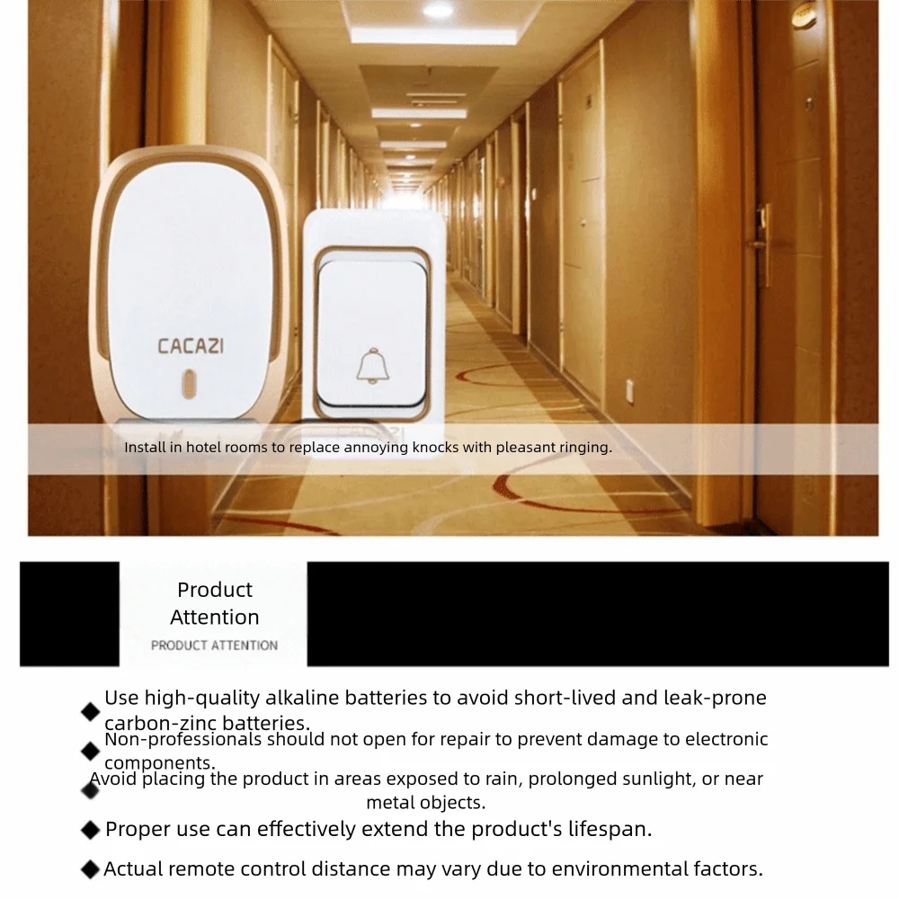 

Новый беспроводной дверной звонок с диапазоном 200 м, 4 громкости, 36 звонков, дистанционный звонок, светодиодный светильник, простая установка, питание от батареи постоянного тока в помещении