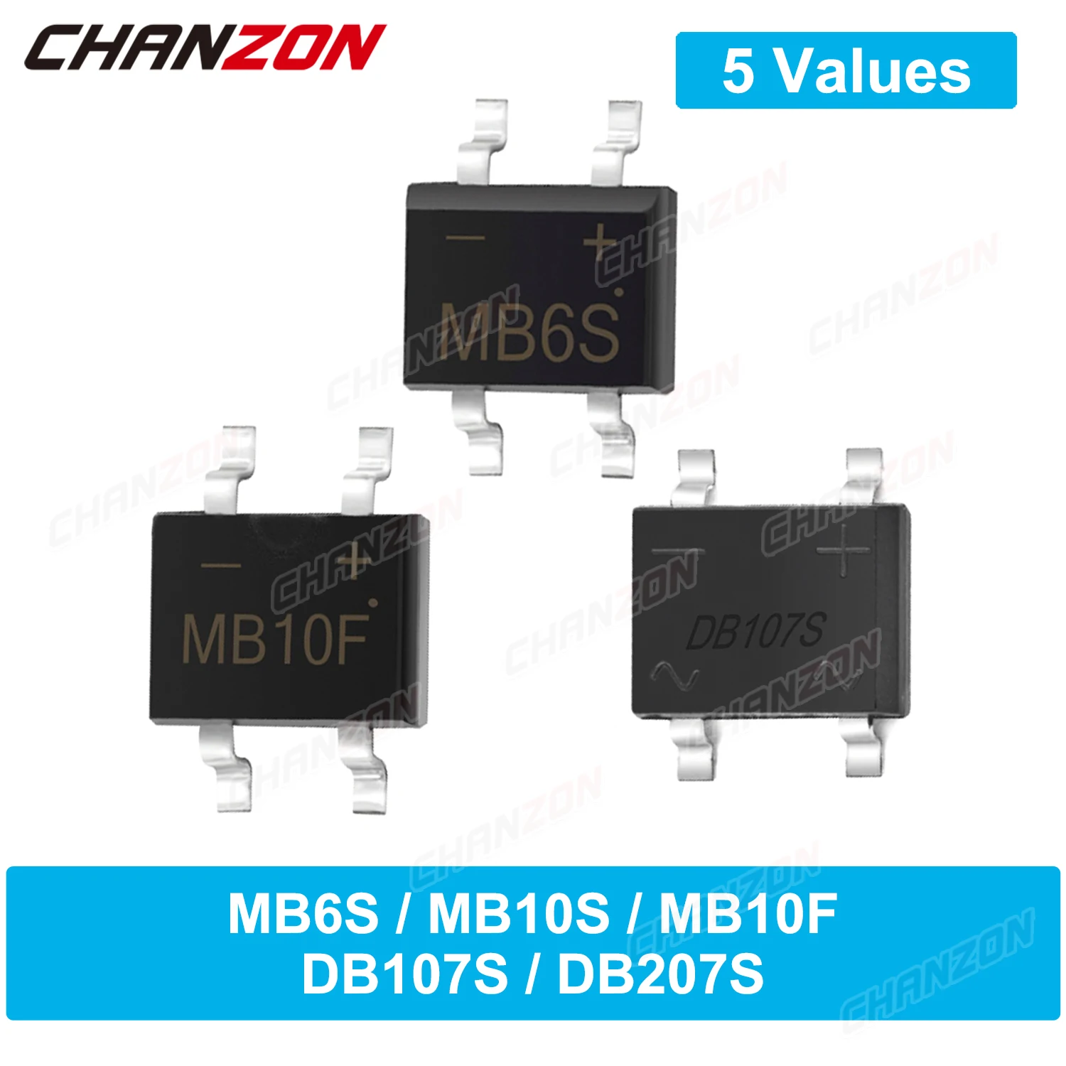 SMD Diode Bridge Rectifier MB6S MB10S MB10F DB107S DB207S 0.5A 1A 2A 600V 1000V MBS MBF DB-S MB 6S 10S 10F DB 107S 207S DB107-S