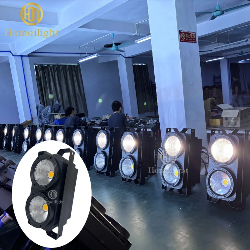 2in1 LED 200W 2 Eyes Audience DMX512 COB Blinder Light Warm White Cold White Church  Light
