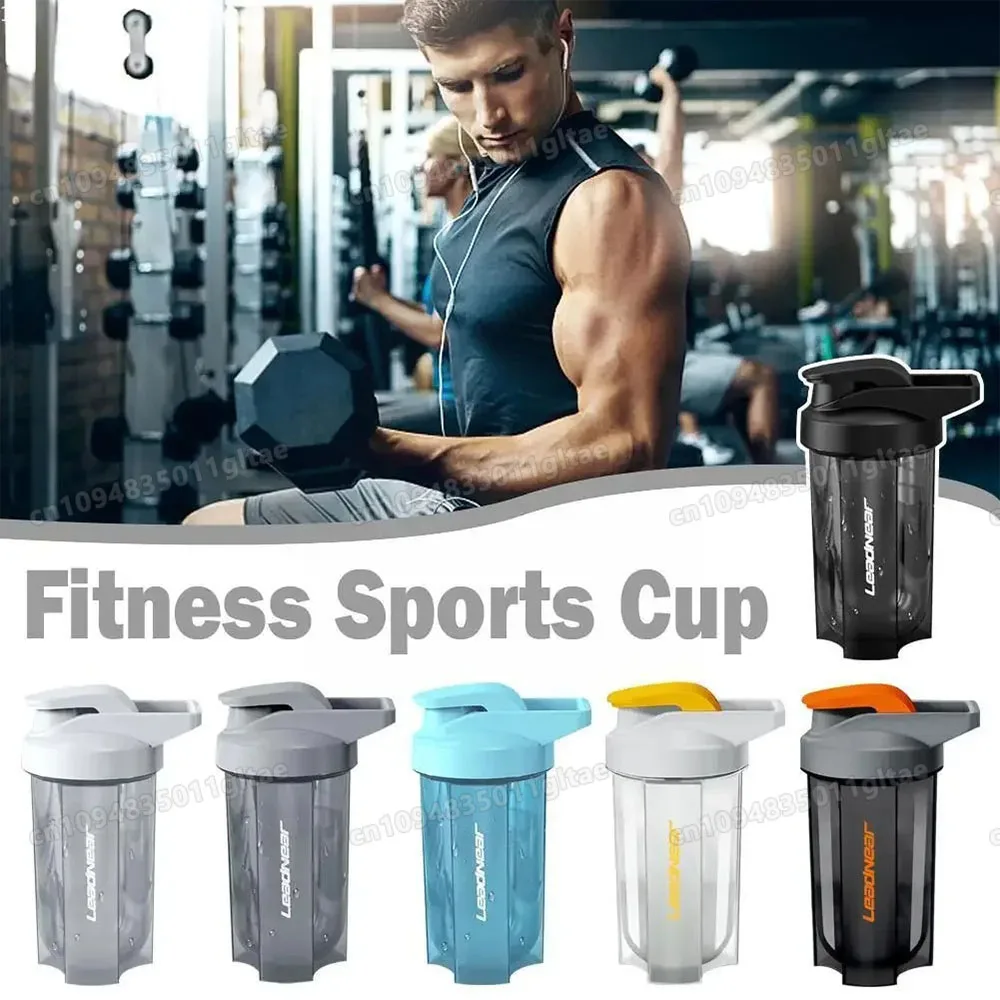 500ML Portable Protein Powder Shaker Bottle Leak Proof Water Bottle For Gym Outdoor Fitness Training Sport Mixing Cup With Scale view 3