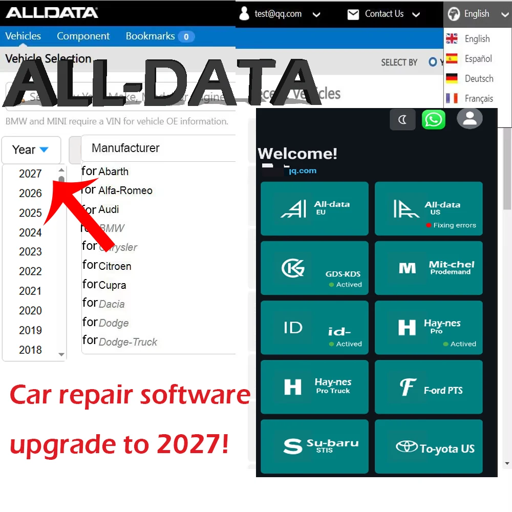 2027 ALL-DATA Online Account for Auto-data Haynes PRO Workshop Car Repair Software Support Mobile/PC Login Reno Link Tepair Tool