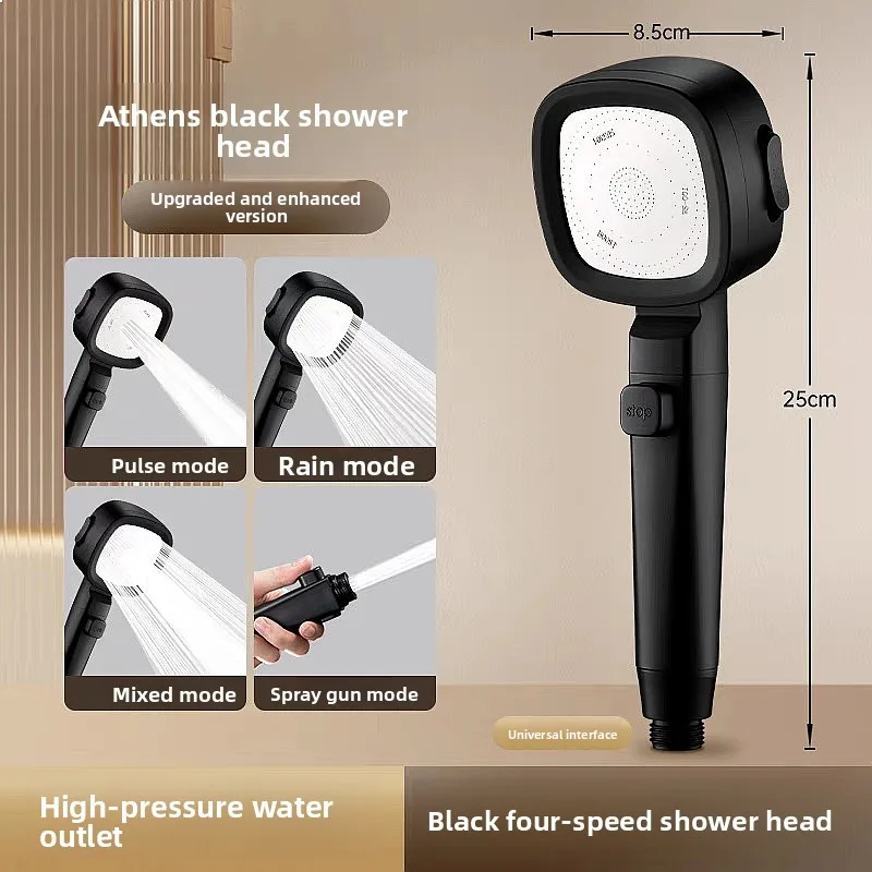 

3-Speed High Pressure Handheld Shower Head with One-Button Pause