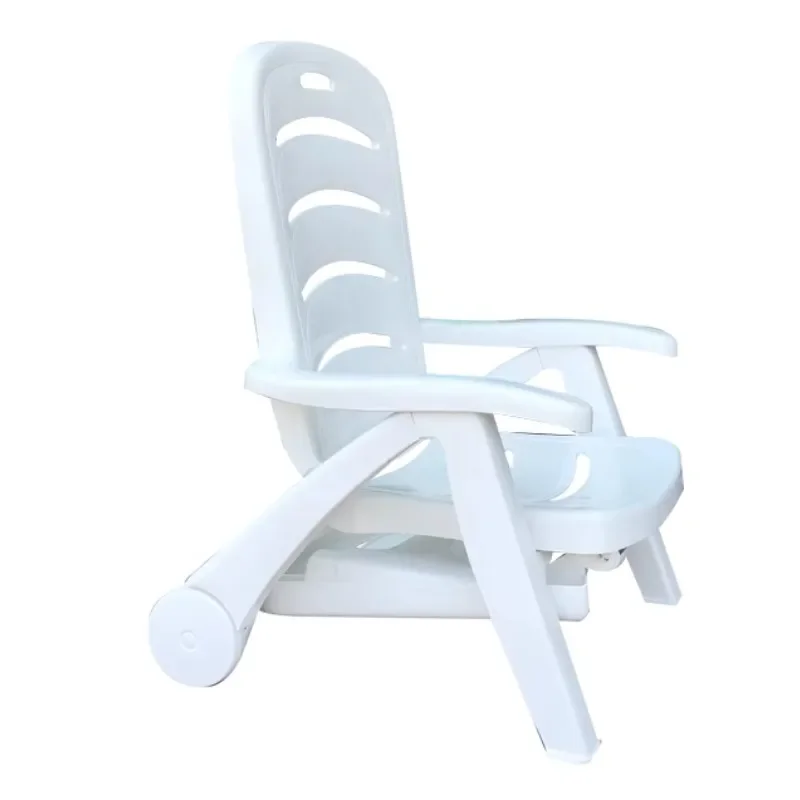 Plastic beach chair, pool reclining chair, folding chair outdoor backrest