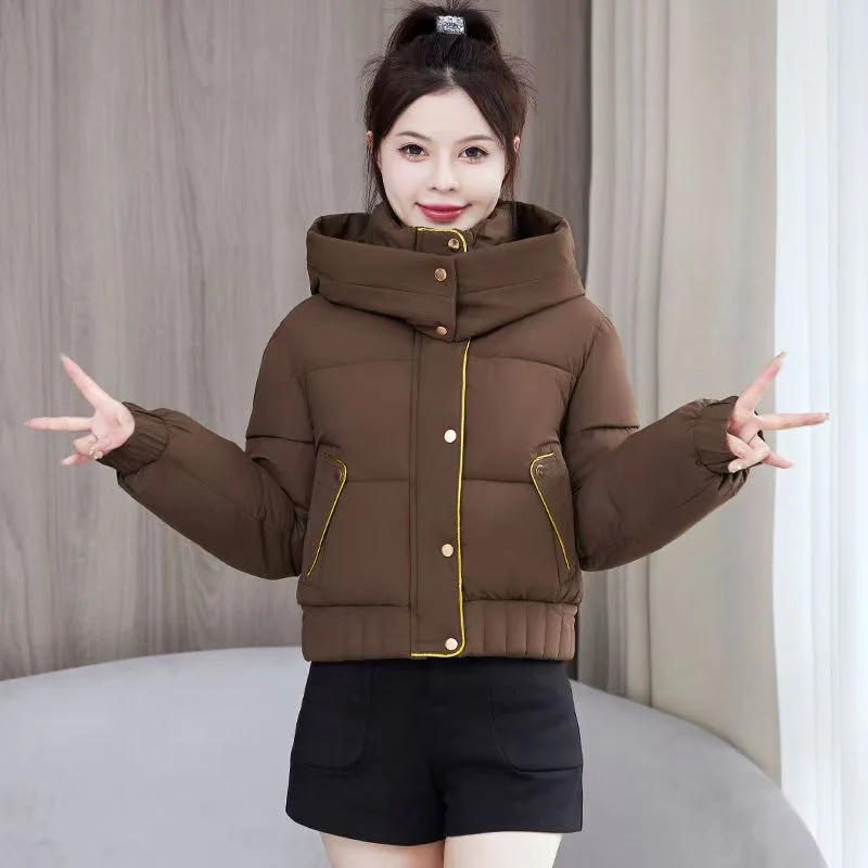 Fashion Down Cotton-padded Jacket Women's 2024 Short Loose Padded Winter Coat Short Cotton-padded Jacket New Temperament Coat