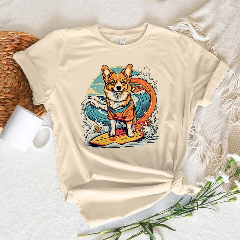 Corgi Tee women manga Y2K anime t shirt girl manga clothes