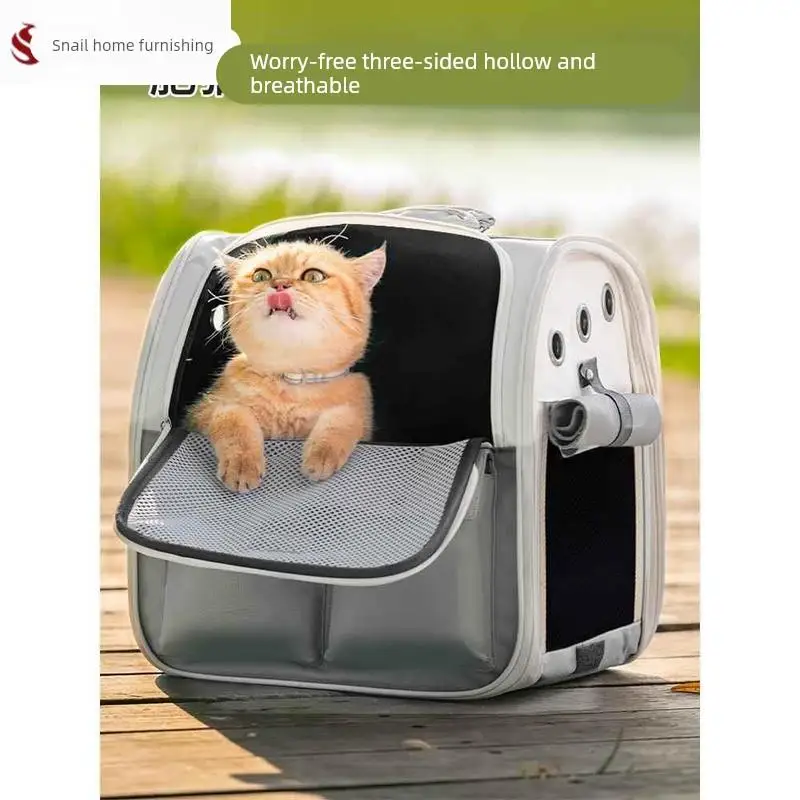 

Large Capacity Carrier Bag Portable Double Shoulder Breathable Outdoor Pet Travel Bag Suitable for All Seasons And Cats