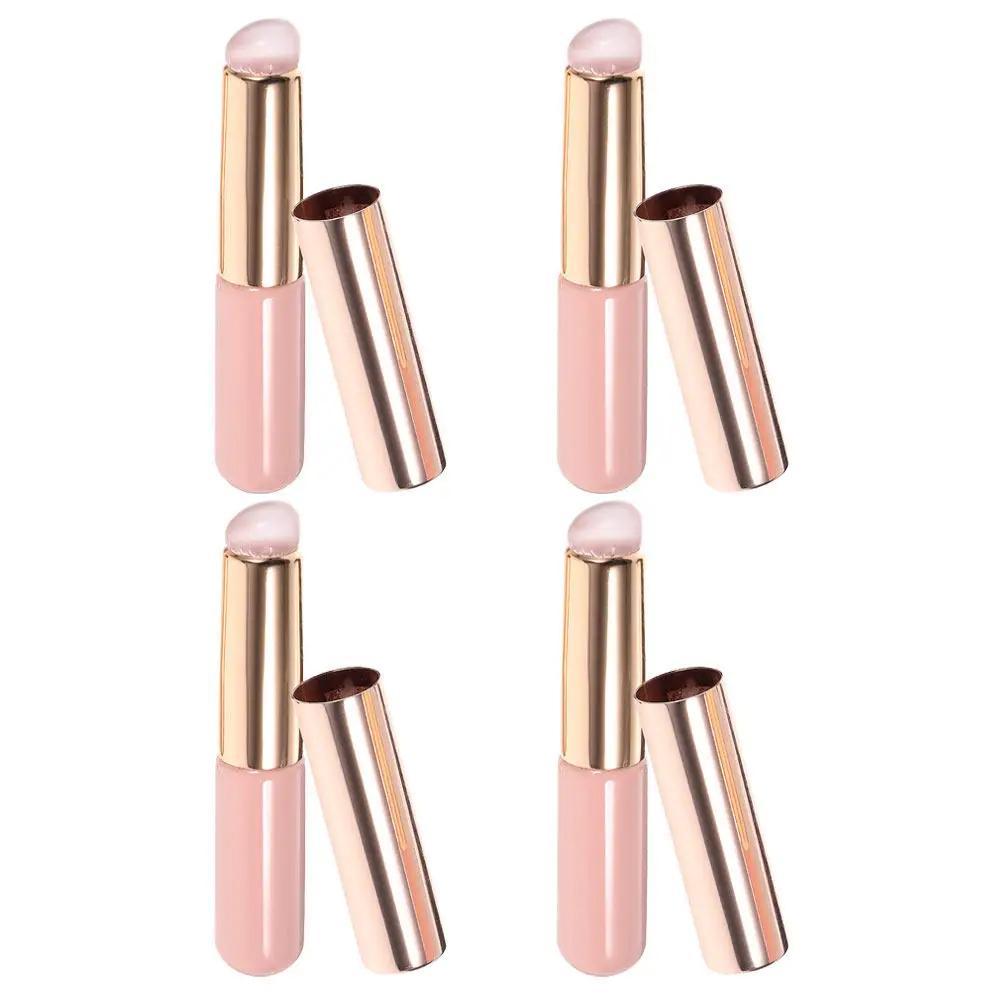 

4Pcs Silicone Lip Brush Set Lipstick Applicator Lip Gloss Applicator Concealer Brush for Women Natural Finish Professional