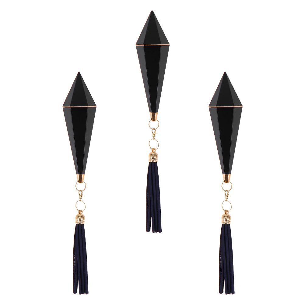 

3Pcs Tassel Lipstick Tube Lightweight Durable Lip Cream Holder Black DIY Balm Container Travel Size Gift For Girlfriend