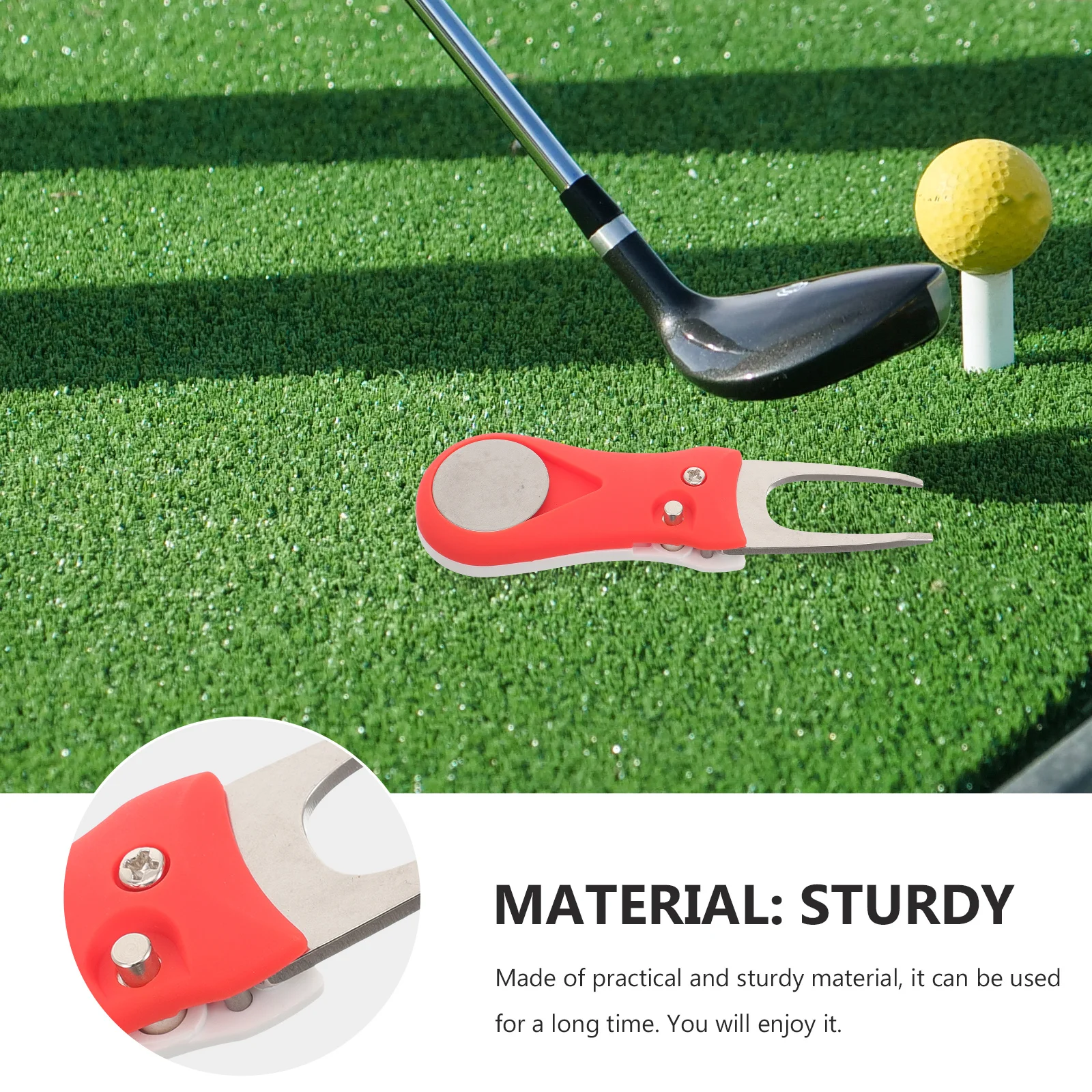 جولف ديفت إصلاح شوكة المحمولة دائم العشب تحديد أداة كرة جولف ماركر ديفوت أداة إصلاح الحديقة المهنية الكرة ماركر #2