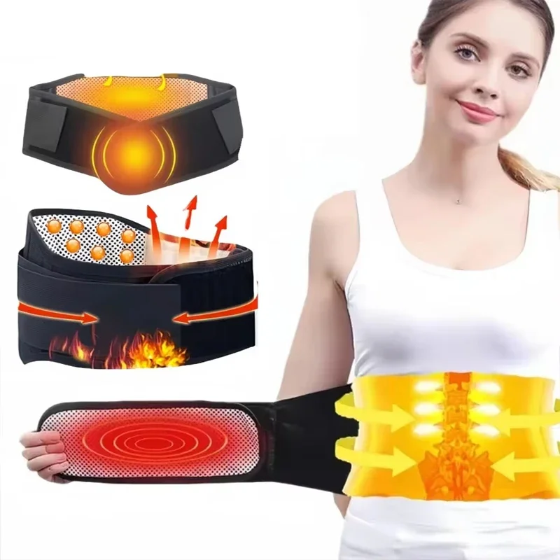 New Graphene Waist Tourmaline Self Heating Magnetic Therapy Back Waist Support Belt Lumbar Brace Massage Band Health Care Amagi
