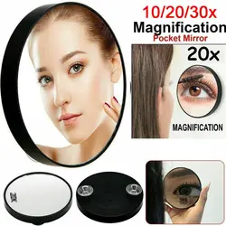 Remove Acne Pores Makeup Mirror With Two Suction Cups Round Shape 10/20/30x Magnifying Mirror White ABS Cosmetics Mirror Girl