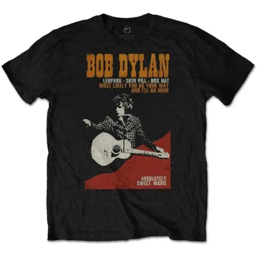 Bob Dylan Sweet Marie T-Shirt Black New