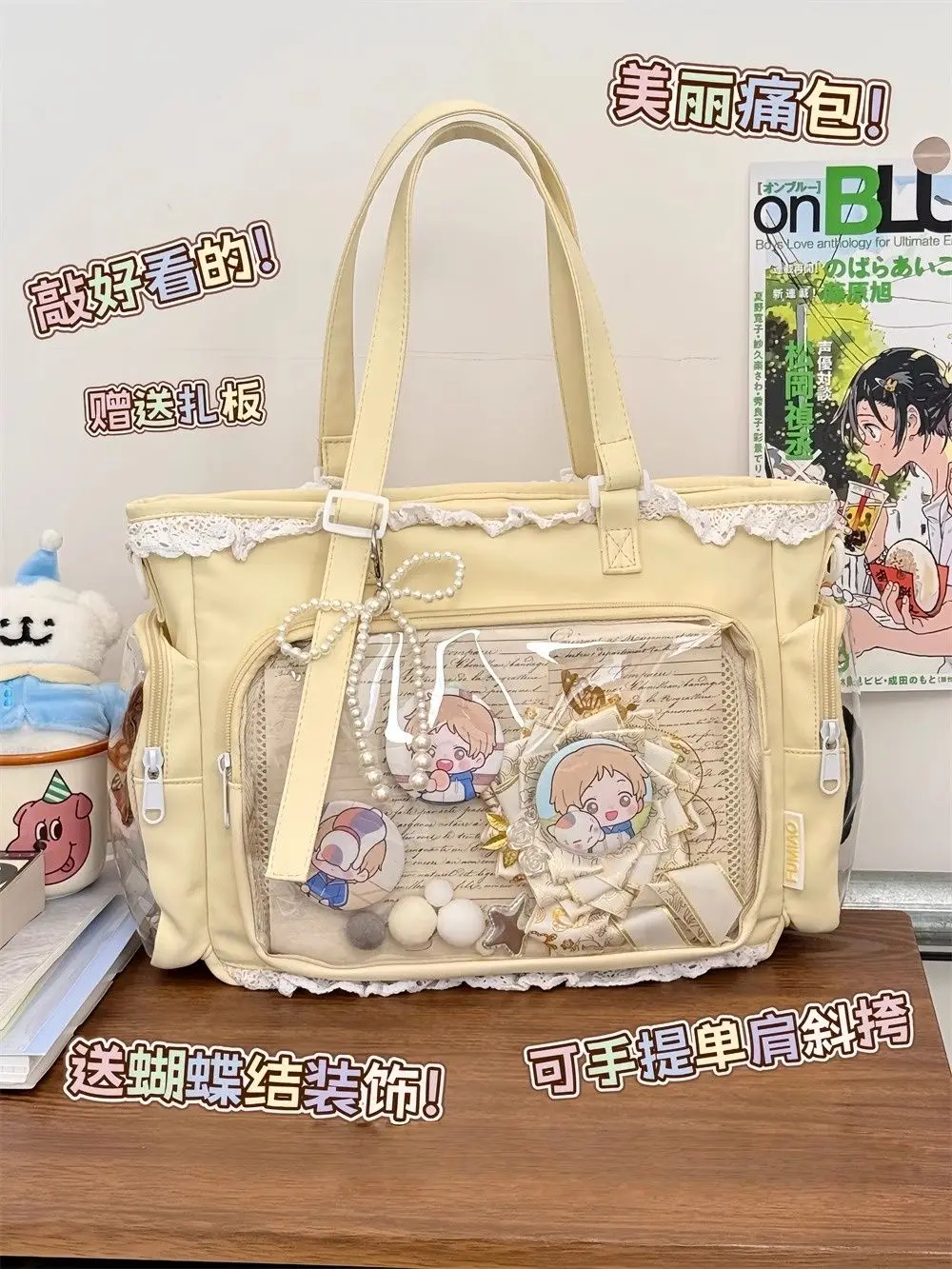 Japanische Ins Mädchen Weiche Mädchen Umhängetasche Y2K JK Uniformen Transparent Ulzzang Ita Tasche Student Pendeln Einkaufstasche – Detail 1