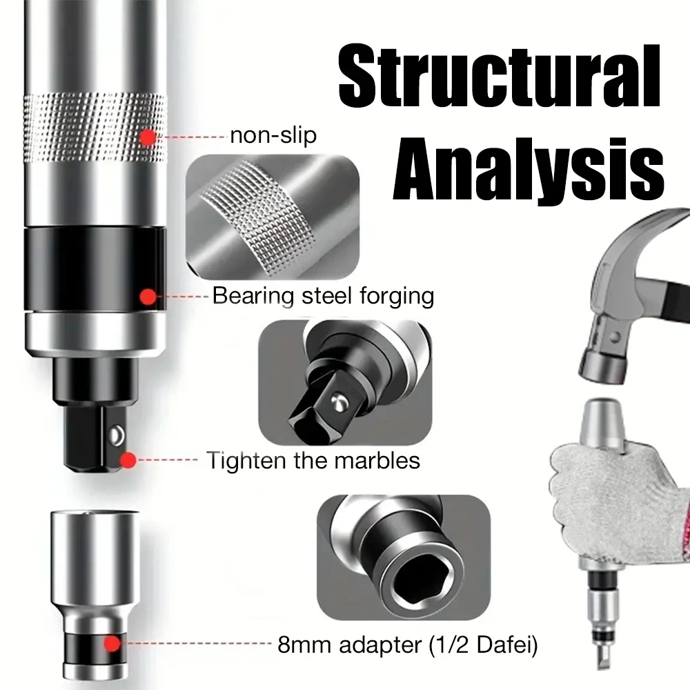 7/13 Pcs CR-V Manual Impact Screwdriver, Portable Reversible Impact Driver, Household Cordless Screwdriver Kit Hand Repair Tools