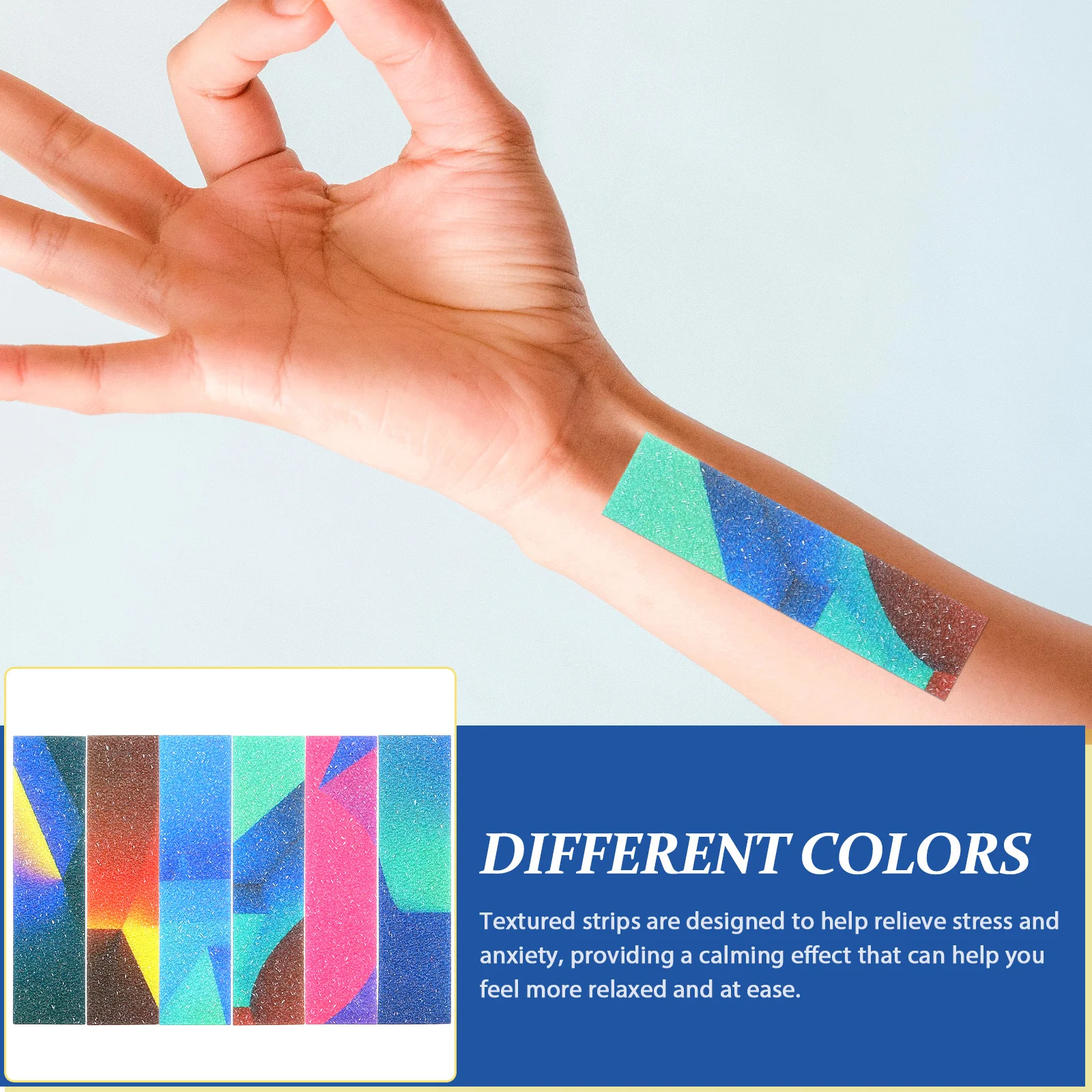 6Pcs Sensory Strips Adhesive Calming Textured Stickers Stress Relief Pressure Reducing Strips for Phone Desk Sensory Stickers