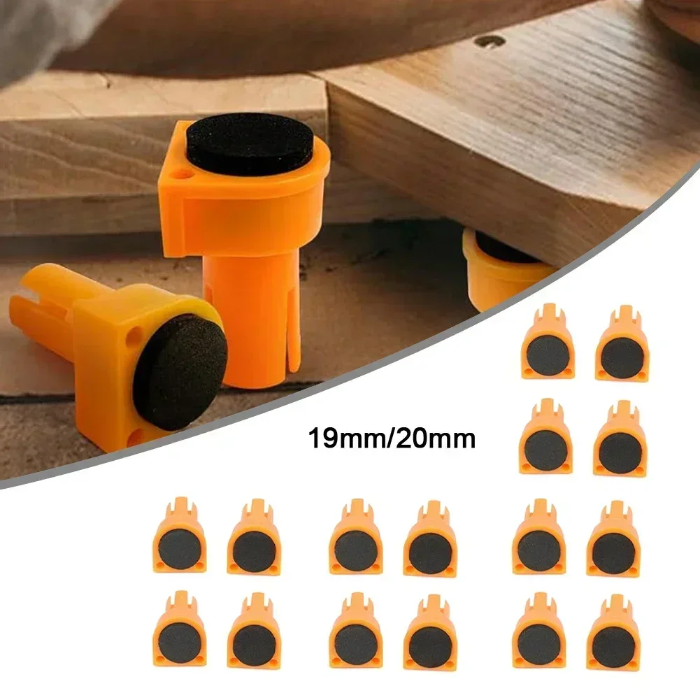 16pcs Nylon Bench Dogs Clamps With Grommet Brake Inserts For 19mm 20mm Dog Holes Woodworking Table Limit Block Workbench