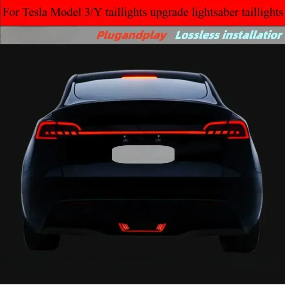 

VASTZ for Tesla Model Y 3 2017-2024 LED Through Trunk Tail Light Modified Rear Lamp Streamer Turn Signal Width Cross Lamp