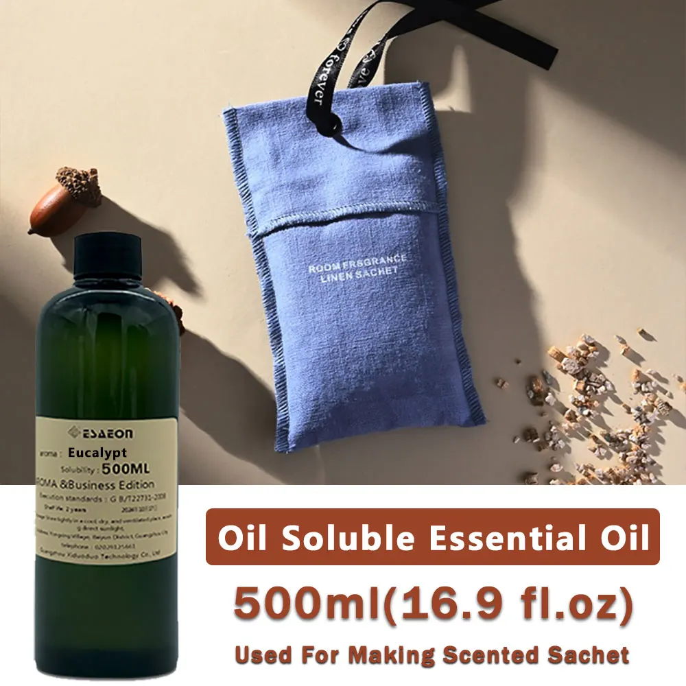 ESAEON 500ml(16.9 fl.oz) Eucalyptus-Mint/Lemon/Lavender/Cedar/Peppermint/Freesia Essential Oils - Used For Making Scented Sachet