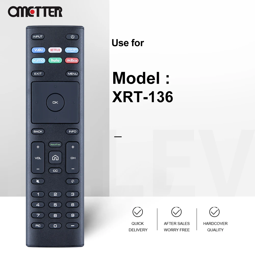 for VIZIO XRT-136 XRT-140 XRT136 XRT140L  XRT140A / XRT140 P65Q9-H1 P75Q9 New Smart TV Remote Control with Shortcut APP Buttons