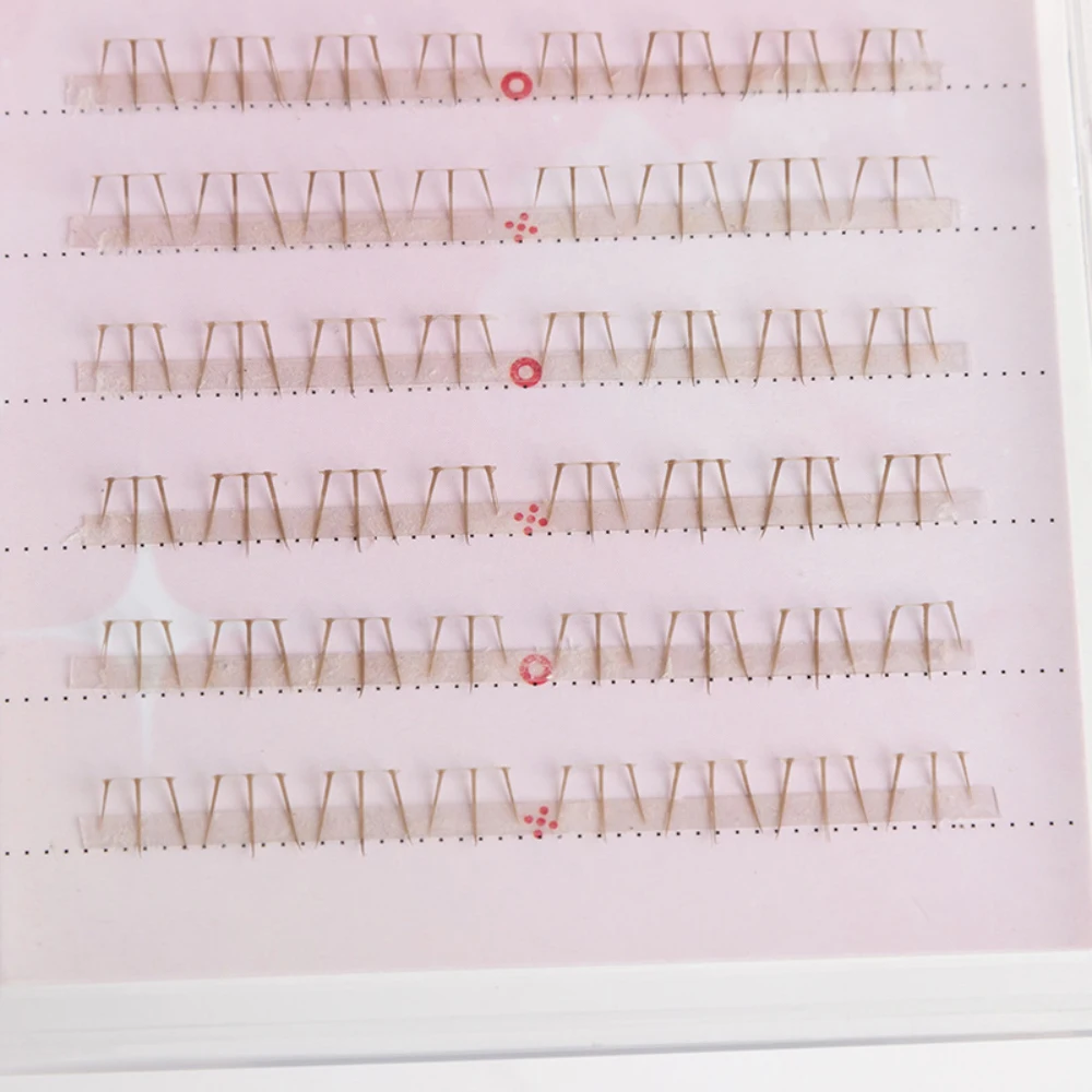 8 行猫の爪スタイルキャラメル下まつげかわいいつけまつげナチュラルリアルな個別クラスターまつげメイクアップツール