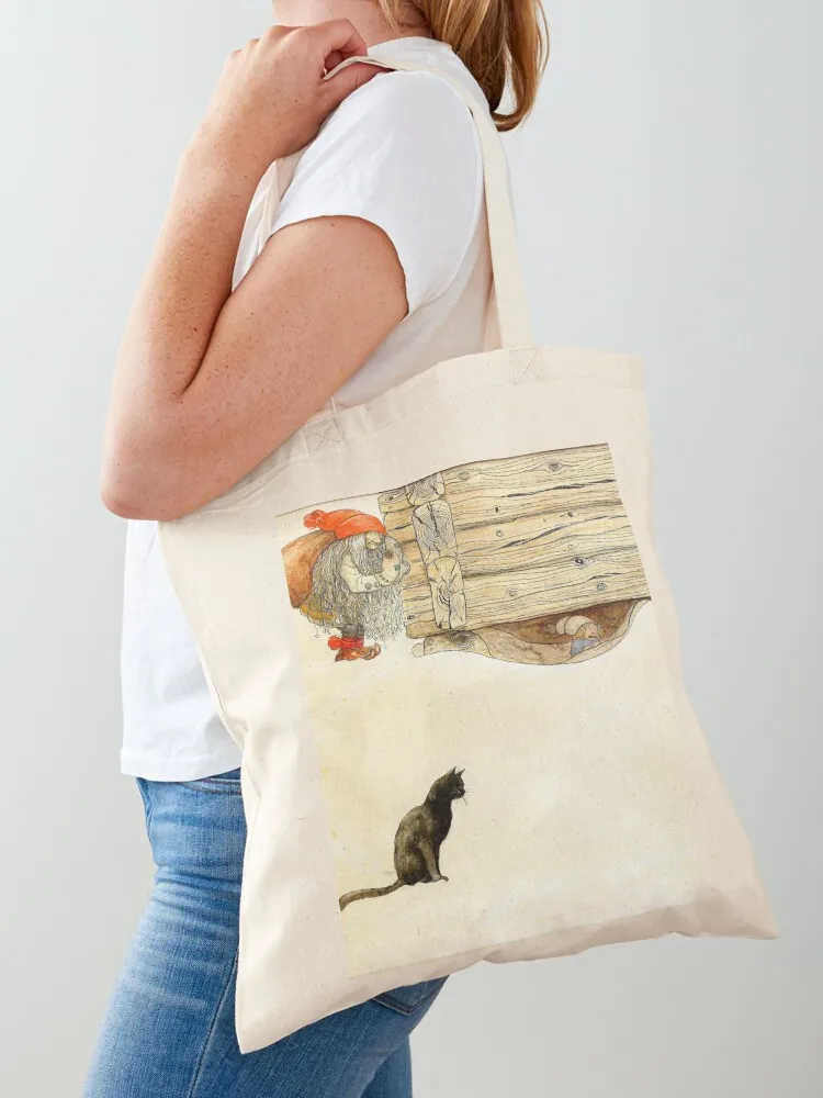 Christmas Nisse and Cat - John Bauer Tote Bag the tote luxury women canvas bags woman